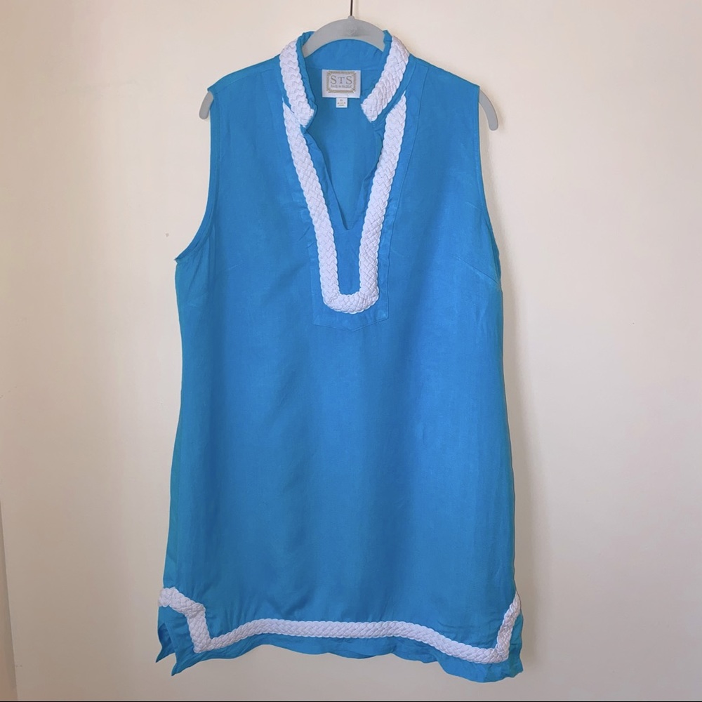 Sail to Sable Blue Linen Shift